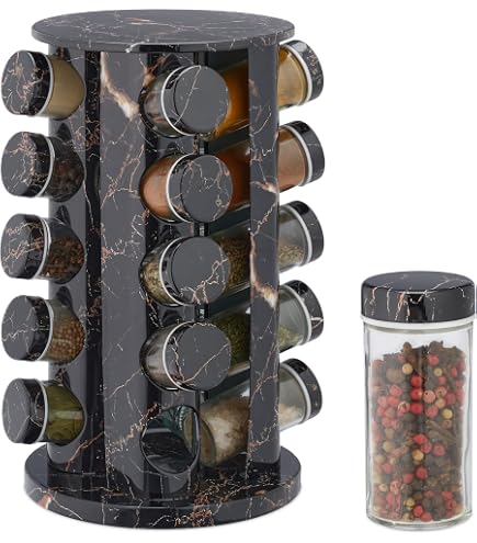 Test du tourniquet à épices 16 pots de Relaxdays, pratique et rotatif