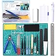 Habwea 26 Pieces Model Making Tools Gundam Model Kit, Modeler Basic Tools Craft Set Hobby Tool for Gundam Car Model Building Repairing and Fixing