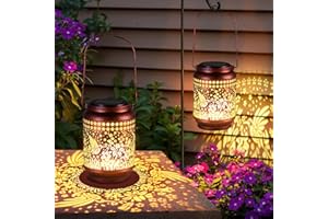 BUCASA 2 Pack Birthday Gifts for Women, Garden Ornaments Outdoor Hummingbird Solar Lanterns Outside, Waterproof Hanging Garden Solar Lights Hummingbird Christmas Gift Mothers Day Gifts for Mum Grandma