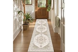 YOWOMO Teppich Wohnzimmer 80X250cm TeppichläUfer Schlafzimmer Carpet Vintage Kurzflor Waschbarer Boho Wohnzimmer Rug Living Room Bedroom