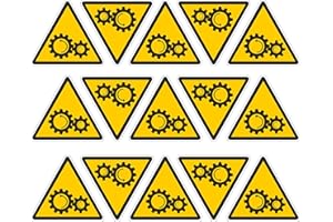 Pubblimania ORGANI IN MOVIMENTO Adesivi pericolo in pvc per esterno cm 5x4,5 (15 Organi in movimento)