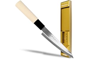 PRODUCT OF GIFU JAPAN Seki Japan TSUBAZO Japanese Utility Petty Knife, Stainless Steel Fruit Knife, Shiraki Handle, 120 mm (4.7 in)