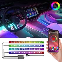Striscia LED RGB Per Auto - 6 Metri Con Controllo APP E Musica