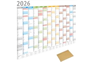 ‎MARZEI24 DIN A1 Wall Calendar for 2026, 14 Months, Annual Calendar, Monthly Overview, (84.1 cm x 59.4 cm), Planner Appointments, e.g. for Office, Home, Year Planner, Monthly Planner, Family Calendar, Folded