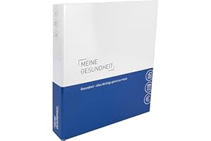 ‎PLASTOREG SMIDT GMBH Ringbuch A4 für Gesundheit - Themenringbuch mit Register & Trennblättern - Optimale Strukturierung/Ablage aller Unterlagen im Bereich Gesundheit - Mit beschreibbarer Arzt Adressenliste und CD Hülle