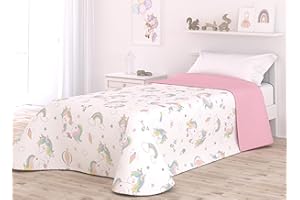 Victorio & Lucchino Colcha Infantil de Verano y Primavera. Ligera Colcha cubrecama de Microfibra. (Unicorn, Cama 90cm)