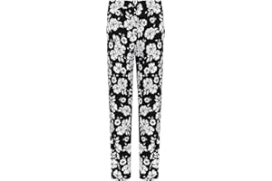 WearAll Women's Plus Floral Trousers Ladies Print Elasticated Waist Full Length Pants 14-28