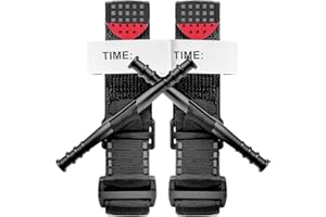 GEANANAO Tourniquets, Taktisches Zubehör und Notfallset, Einhändig Erste-Hilfe-Set für Notfallblutungen, für Schwere Notfälle im Freien, Wandern Bergsteigen Sport Camping, 2 Stück (95cm-Schwarz）