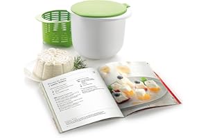 Lékué Kit Cheese Maker, Kit fromagerie pour faire votre propre fromage frais avec livre en français