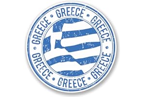 DESTINATIONVINYL 2 x 10 cm Adesivo in vinile in Grecia Bandiera iPad Laptop Bagagli da Viaggio Auto Bici Etichetta # 5591-10cm x 10cm