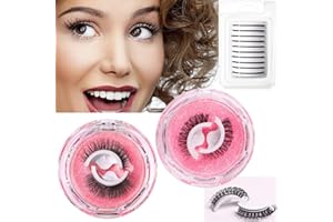 CHLFFUA Cils Auto-Adhésifs Réutilisables, Faux Cils à l'aspect Naturel, Longs Cils Bouclés, Sans Colle/Eyeliner/Magnet, Étanches et Faciles à Poser (2 Paires)