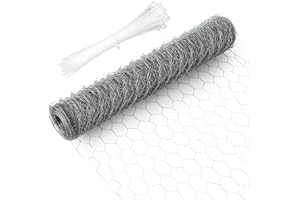 CAIXINYI Grillage a Poule galvanisée hexagonale,0,4 x 12 m, Grillage Fine Maille, Grillage Cloture, Grillage a Mouton, Cloture Jardin Exterieur, grillage métallique léger pour décoration artisanale
