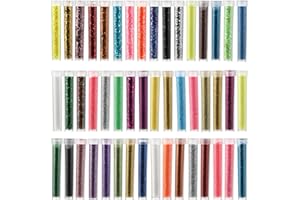 BAFUMIU Brokat do Majsterkowania w 48 Kolorach, Brokatowy Proszek do Malowania Ciała i Paznokci, Dekoracji Imprez i Kreatywnych Projektów