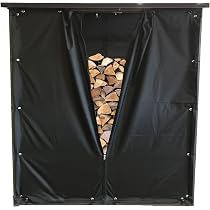 Quick Star Kit Rideaux Protection Intempéries 66x108 Cm Pour Étagère Bois De Cheminée 70x145 Cm