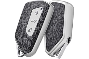 ‎OATSBASF OATSBASF Autoschlüssel Hülle für VW, Schlüssel Hülle Kompatibel für Golf 8 Seat Leon MK 4 Tarraco Ateca Skoda Octavia TPU Silicone Schlüsselhülle (P-Silber)