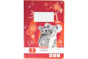 Herlitz Książka A5 liniatura 07, papier bezdrzewny, w kratkę, 80 g/m², 7 x 7 mm, 32 arkusze, biały