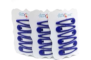 LA PETITE PRINCESSE 18x Hair Clips barrettes Royal Blue School Uniform Colour hair clips Slides Sleepies Snaps Bendies for Girls School