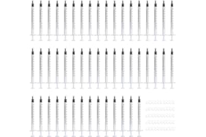 Jrzyhi 50 sztuk plastikowych tubek 1 ml, strzykawki do dozowania oleju, bez igieł, niezależne uszczelnienie, do kleju, tuszu, oleju silnikowego, laboratorium, strzykawki dozującej, niemedyczne