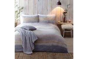 Appletree Hygge - Anson Stripe - zestaw poszewek na kołdrę ze 100% szczotkowanej bawełny, rozmiar pojedynczego łóżka, kolor szary