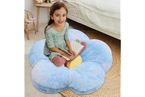 ‎BUTTERFLY CRAZE Butterfly Craze Tie Dye Daisy Lounge Blume Kissen - Extra große 35 Zoll, stilvolle Bodenkissen, perfekte Sitzgelegenheiten Lösung für Jugendliche und Kinder, Plüsch Mikrofaser, blau