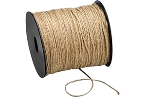 KARAA 2mm 200 m Spago di Iuta Naturale Spago Filo Canapa Corda, Juta Spago per Decorazioni Regalo e Lavori Artistici Giardinaggio