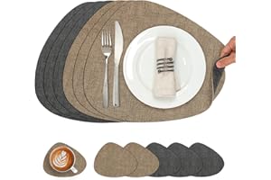 Chitomars Manteles Individuales y Posavasos, Doble Cara Salvamanteles Individuales Antideslizantes Manteles Individuales Lavables Plastico Individuales Mesa Resistentes al Calor