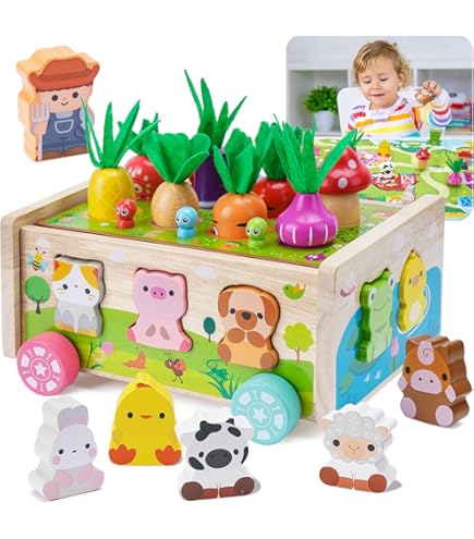 TOWO Houten meetrek Hond met Vorm Sorter - Houten Puppy Trek Speelgoed voor 1 jaar - Educatief Montessori Speelgoed voor Peuters en Baby's - Early Learning Toy