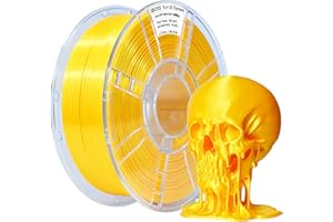 iBOSS PLA Plus (PLA+) - Filamento per stampante 3D in seta lucida, 1,75 mm, filamento in seta, stabilità dimensionale +/- 0,02 mm, bobina da 1 kg (2,2 lbs) per stampante 3D FDM, oro giallo
