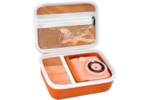 Againmore Kinder Kamera Tasche Kompatibel mit GREENKINDER/for Uleway/for Gofunly/for NUOTUN Digital Kamera. Sofortbildkamera Aufbewahrungsbox für Kabel, Speicherkarte & Zubehör (nur Tasche)(oran)