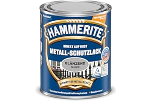 Hammerite Metallschutzlack Glänzend, 3in1- Rostschutz, Silber, 250 ml