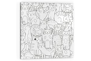 DEQORI Küchenrückwand Glas | Motiv Comic-Katzen | 60x60 cm | Bad- oder Herd-Rückwand | Herdblende Spritzschutz für Küche & Badezimmer | Moderne Deko für Fliesenspiegel