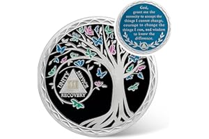 IELCJJ 23 Jahre Nüchternheit Münze – Recovery Schmetterling Baum des Lebens AA Münzen – 23 Jahre AA Chips und Medaillons – 1-40 Prime Nüchternheit Chip Alkoholiker Anonyme Geschenke für Männer Frauen