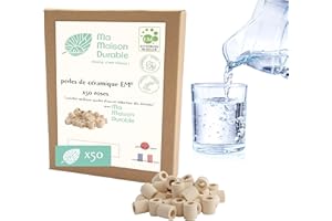 Ma Maison Durable | X50 Perles de Céramique EM® Roses | Filtre Purificateur Naturel Eau du Robinet | Billes Filtration Naturelle Chlore | pour Pichet Carafe Fontaine
