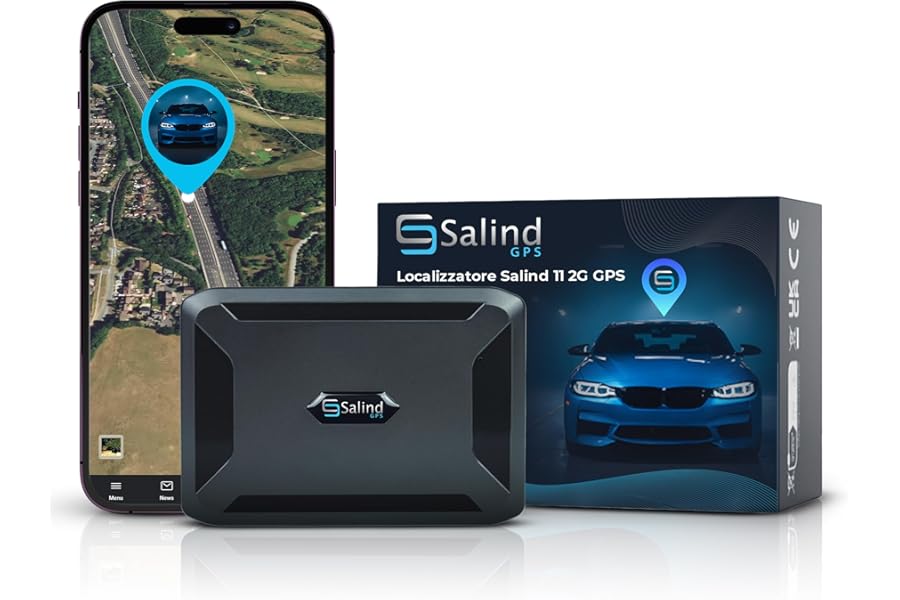 Salind 11 GPS Locator for Car, Motorcycle, Truck, and Other Vehicles with Multiple Alarms, Tracker with App, Powerful Magnet, Up to 90 Days Battery, Real Time Tracking
