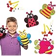 Baker Ross AT618 Bug Hand Puppet Sewing Kits - Pack of 3, Story Telling, Introduction to Sewing for Kids, Great for Art Parties, Schools and Festive Crafting Activities