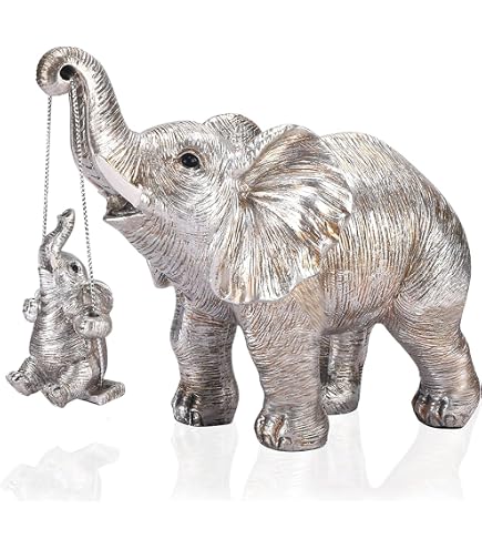 3-teilige Elefanten-Statuen Aus Harz – Mutter & Baby Als Wand- Oder Tischdekoration Im Nordischen Stil