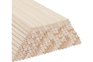 Belle Vous Pack de 200 Palos de Madera Natural Palitos de Madera Redonda de 30,5 cm de Largo — Varas de Madera Muy Largas para Proyectos de Arte, Decoraciones y Manualidades de Madera