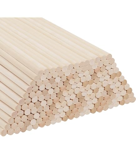 Hztyyier 100 Bastoncini Di Legno Tondi In Betulla – 8 Cm – Non Finiti, Per Progetti Fai-da-Te E Artigianato