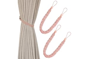 VANKRA Hand Knitting Curtains Tied Rope Simple Type Curtain Tie Backs and Accessories (Pink)