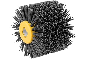 Shineboc Cepillos abrasivos, grano 120, 120 x 100 mm, cepillo de nailon para procesamiento de madera, cepillo Grit cepillo Bristle para máquina de satinado, rueda de alambre (Gris)