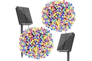 SOLARBABY 2 Guirlande Lumineuse Solaire Exterieur, 20M 200LED Noel Guirlande Lumineuse Extérieur Étanche, 8 Modes Led Solaire Extérieur Guirlande Décoration pour Jardin Noël Fête, Coloré