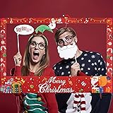 KATOOM Weihnachten Foto Requisiten 90 x 60 Fotorahmen Selfie Rahmen Rot Bilderrahmen Xmas Photo Booth Props Fotorequisiten Ac