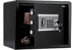 KESSER® Cassaforte Elettronica | Incl. Box Batteria | 3x Doppio Cilindro Di Bloccaggio | A Muro, Pavimento o Mobile | Illuminazione Interna (L)