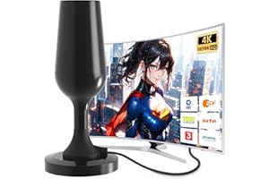 DTB TECH DVB-T/DVB-T2 Antenne - zimmerantenne für Fernseher DVB-T & DVB-T2, Großer Reichweite und 360° Empfang, dab antenne mit Starkem Magnetfuß, Geeignet für 4K 1080p & Alle TV-Geräte -