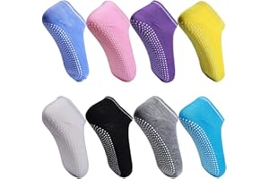 Aoblok 8 paires chaussettes antidérapantes femmes, chaussettes yoga pilates, grip sport chaussettes, tenue de sport fitness femme accessoires cadeau