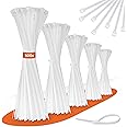 G-Clipps – 500er Profi Kabelbinder weiß Set–Stabiles Nylon UV-beständig Kabelbinderhalter 5 Größen [100/140/160/200/300mm], 1