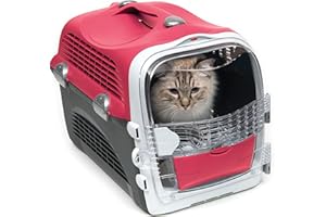 Catit – Cage de Transport Cabrio pour Chat, Rouge Cerise