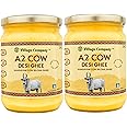 Village Company A2 Bilona Desi Cow Ghee | Bilona Method | Premium, Organic, Traditional | Grass Fed | Kangayam Desi Cow | Lab-Certified | Glass Jar 500ml (Pack of 2)