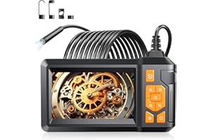 SDHIIOLP Endoskopkamera mit Licht 10m 1080P HD Industrie Endoscope Inspektionskamera 4.3 Zoll IPS Bildschirm 8mm Endoskop Kamera mit 8 Einstellbaren LEDs IP67 wasserdichte Rohrkamera Kanalkamera