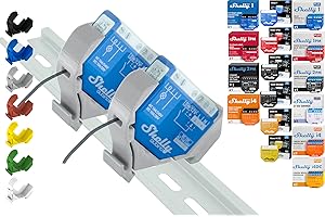 SHELLY HUTSCHIENENHALTER PW3D Shelly Mini support de rail DIN pour 18 shellys : 1 Gen3, 1PM Gen3, 2PM Gen3, i4 Gen3, Plus 1, Plus 1PM, Plus 2PM, Plus i4, Plus 0-10 V, Wave 1PM, Wave 2PM, Wave Shutter, Wave i4 (2 x gris-prime)